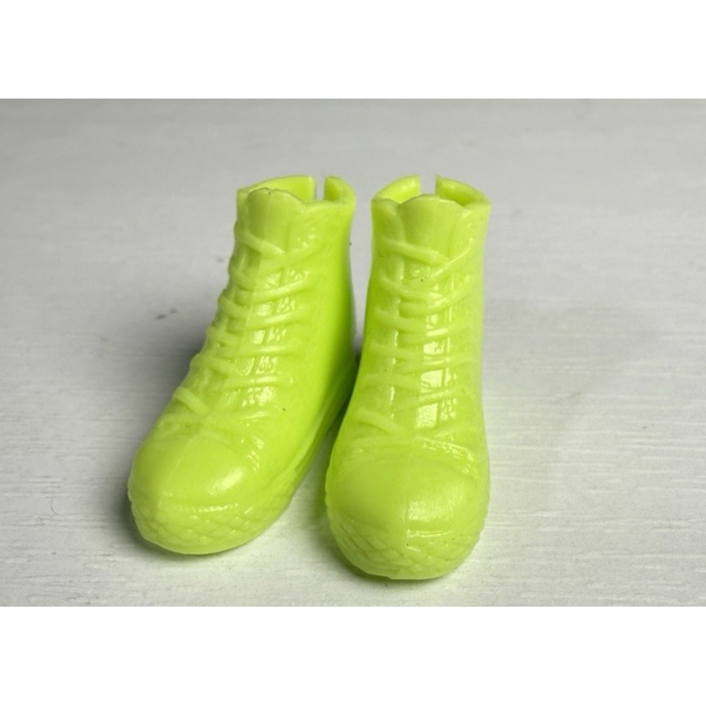 Fashionistas Barbie Shoes: Lime Green High-top Sneakers Flat Feet Only